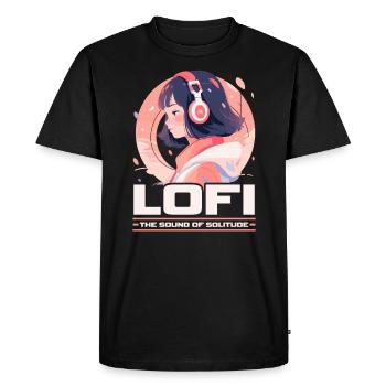Lofi Mélomane Basse Fidélité Esthétique Japonaise - T-shirt Premium bio Homme - noir - Devant - Nico (187cm)