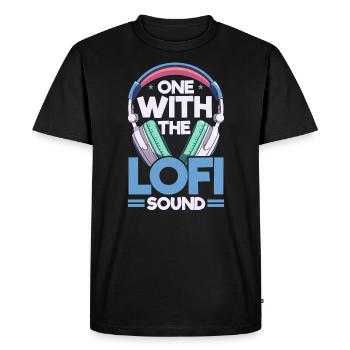 Lofi Mélomane Basse Fidélité Esthétique Japonaise - T-shirt Premium bio Homme - noir - Devant - Nico (187cm)