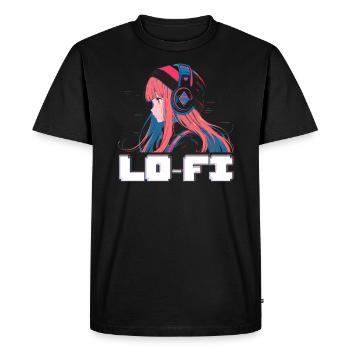 Lofi Mélomane Basse Fidélité Esthétique Japonaise - T-shirt Premium bio Homme - noir - Devant - Nico (187cm)