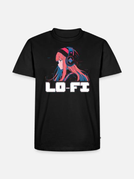 Lofi Music Lover Low Fidelity Japanese Aesthetic - Men's Premium Organic T-Shirt - black