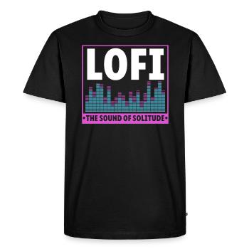 Lofi Mélomane Basse Fidélité Esthétique Japonaise - T-shirt Premium bio Homme - noir - Devant - Nico (187cm)