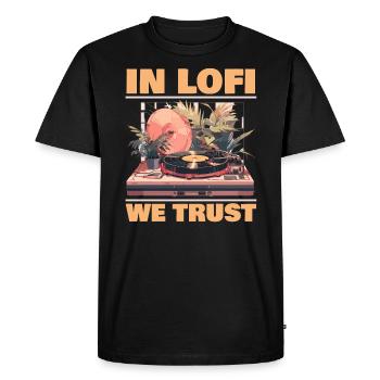 Lofi Mélomane Basse Fidélité Esthétique Japonaise - T-shirt Premium bio Homme - noir - Devant - Nico (187cm)