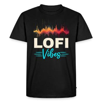 Lofi Mélomane Basse Fidélité Esthétique Japonaise - T-shirt Premium bio Homme - noir - Devant - Nico (187cm)