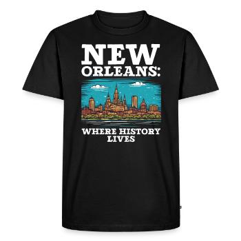 La Nouvelle-Orléans, Louisiane, États-Unis, États-Unis - T-shirt Premium bio Homme - noir - Devant - Nico (187cm)