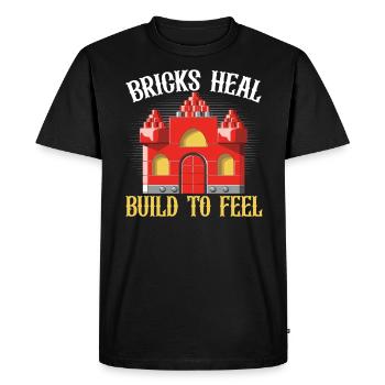 Master Builder Bricks Blocks Play Building Blocks - Men's Premium Organic T-Shirt - black - Front - Nico (187cm)