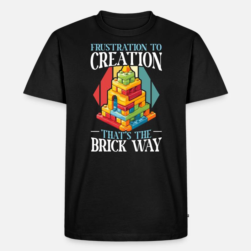 Master Builder Bricks Blöcke Spielbausteine - Männer Premium Bio T-Shirt - Schwarz
