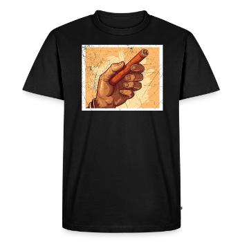 Fumer le cigare Fumée de tabac Cigare fumeur de cigarette - T-shirt Premium bio Homme - noir - Devant - Nico (187cm)