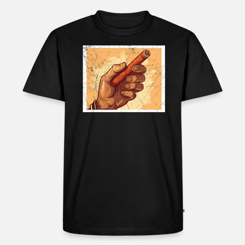 Zigarrenrauchen Tabakrauchen Zigarettenraucher Zigarre - Männer Premium Bio T-Shirt - Schwarz
