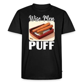 Fumer le cigare Fumée de tabac Cigare fumeur de cigarette - T-shirt Premium bio Homme - noir - Devant - Nico (187cm)