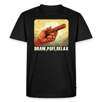 Cigare Fumer Tabac Fumée Cigarette Fumeur Cigare - T-shirt Premium bio Homme - noir - Devant - Nico (187cm)