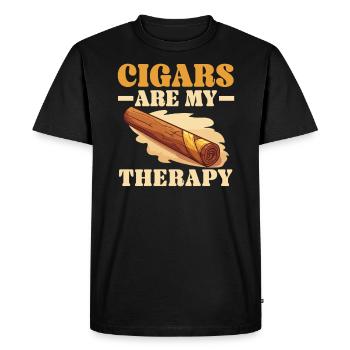 Cigare Fumer Tabac Fumée Cigarette Fumeur Cigare - T-shirt Premium bio Homme - noir - Devant - Nico (187cm)