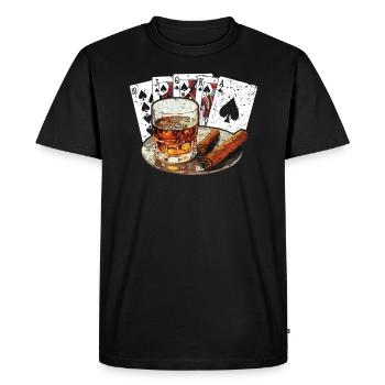 Fumer le cigare Fumée de tabac Cigare fumeur de cigarette - T-shirt Premium bio Homme - noir - Devant - Nico (187cm)