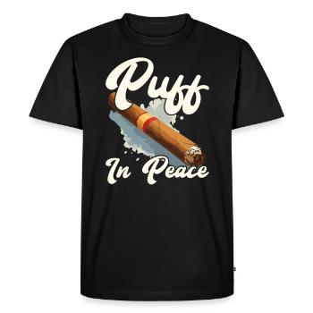 Cigare Fumer Tabac Fumée Cigarette Fumeur Cigare - T-shirt Premium bio Homme - noir - Devant - Nico (187cm)