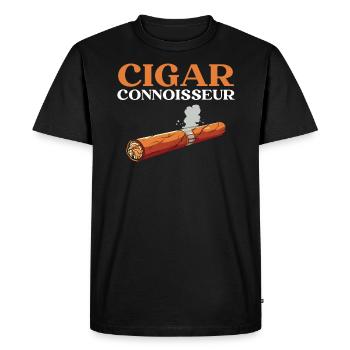 Fumer le cigare Fumée de tabac Cigare fumeur de cigarette - T-shirt Premium bio Homme - noir - Devant - Nico (187cm)