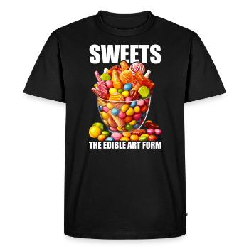 Fabrication de bonbons Fabricant de bonbons Fabrication de bonbons J’aime les bonbons - T-shirt Premium bio Homme - noir - Devant - Nico (187cm)
