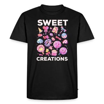 Fabrication de bonbons Fabricant de bonbons Fabrication de bonbons J’aime les bonbons - T-shirt Premium bio Homme - noir - Devant - Nico (187cm)