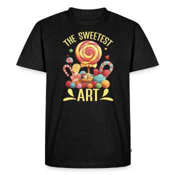 Fabrication de bonbons Fabricant de bonbons Fabrication de bonbons J’aime les bonbons - T-shirt Premium bio Homme - noir - Devant - Nico (187cm)