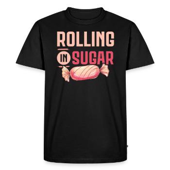 Fabrication de bonbons Fabricant de bonbons Fabrication de bonbons J’aime les bonbons - T-shirt Premium bio Homme - noir - Devant - Nico (187cm)