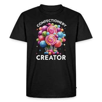 Fabrication de bonbons Fabricant de bonbons Fabrication de bonbons J’aime les bonbons - T-shirt Premium bio Homme - noir - Devant - Nico (187cm)