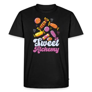 Fabrication de bonbons Fabricant de bonbons Fabrication de bonbons J’aime les bonbons - T-shirt Premium bio Homme - noir - Devant - Nico (187cm)