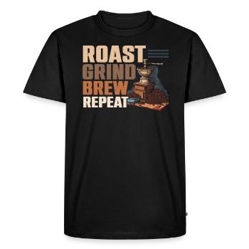 Coffee Roasting Coffee Bean Roaster Caffeine Lover - Men's Premium Organic T-Shirt - black - Front - Nico (187cm)