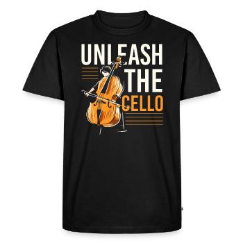 Violoncelle Instrument de musique Musicien Violoncelliste - T-shirt Premium bio Homme - noir - Devant - Nico (187cm)
