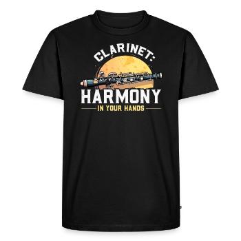 Clarinettes Instrument de musique Musicien Clarinettiste - T-shirt Premium bio Homme - noir - Devant - Nico (187cm)