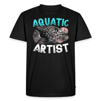 Flowerhorn Fish Lover Freshwater Aquarium Fish - Men's Premium Organic T-Shirt - black - Front - Nico (187cm)
