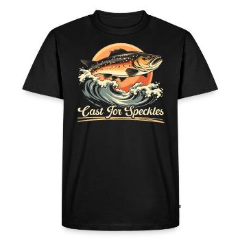 Speckled Trout Fish Fisher Fisherman Fishing - Men's Premium Organic T-Shirt - black - Front - Nico (187cm)