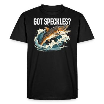 Speckled Trout Fish Fisher Fisherman Fishing - Men's Premium Organic T-Shirt - black - Front - Nico (187cm)