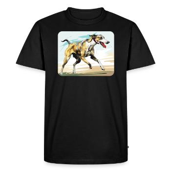 Greyhound Racing Dog Race Greyhound Race Propriétaire de lévrier - T-shirt Premium bio Homme - noir - Devant - Nico (187cm)