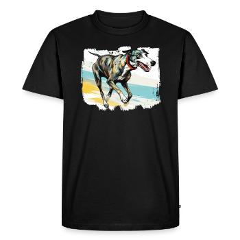 Greyhound Racing Dog Race Greyhound Race Propriétaire de lévrier - T-shirt Premium bio Homme - noir - Devant - Nico (187cm)