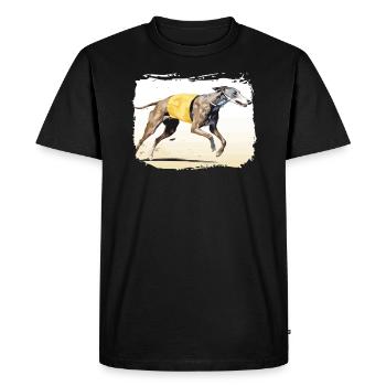Greyhound Racing Dog Race Greyhound Race Propriétaire de lévrier - T-shirt Premium bio Homme - noir - Devant - Nico (187cm)
