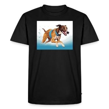 Greyhound Racing Dog Race Greyhound Race Propriétaire de lévrier - T-shirt Premium bio Homme - noir - Devant - Nico (187cm)