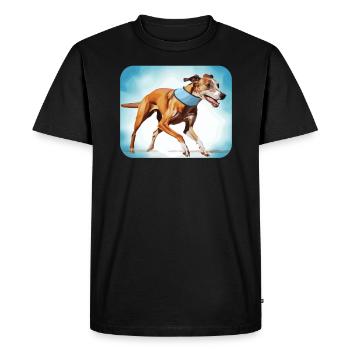 Greyhound Racing Dog Race Greyhound Race Propriétaire de lévrier - T-shirt Premium bio Homme - noir - Devant - Nico (187cm)