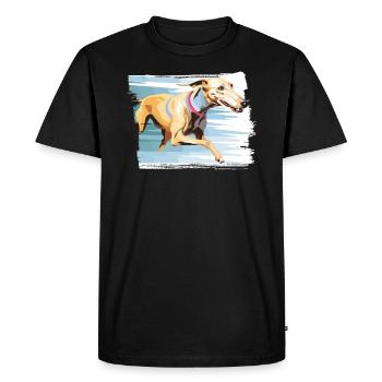 Greyhound Racing Dog Race Greyhound Race Propriétaire de lévrier - T-shirt Premium bio Homme - noir - Devant - Nico (187cm)