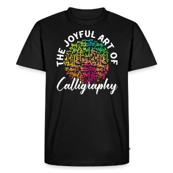 Calligraphie arabe Calligraphie écriture lettrage - T-shirt Premium bio Homme - noir - Devant - Nico (187cm)
