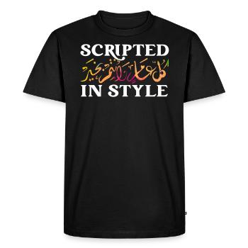 Calligraphie arabe Calligraphie écriture lettrage - T-shirt Premium bio Homme - noir - Devant - Nico (187cm)