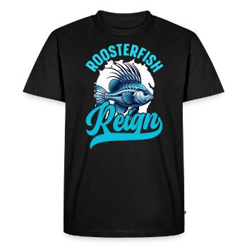 Poisson Coq Fish Catcher Pêcheur Pêcheur Pêche - T-shirt Premium bio Homme - noir - Devant - Nico (187cm)