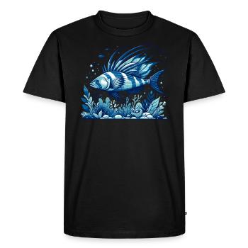 Poisson Coq Fish Catcher Pêcheur Pêcheur Pêche - T-shirt Premium bio Homme - noir - Devant - Nico (187cm)