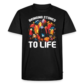 Lapidaire artiste pierres précieuses Pierre de collecte Pierre - T-shirt Premium bio Homme - noir - Devant - Nico (187cm)