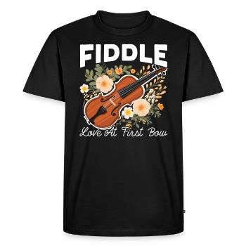 Violoniste Violoniste Instrument Musicien - T-shirt Premium bio Homme - noir - Devant - Nico (187cm)