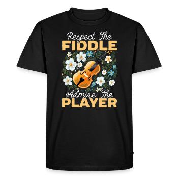 Fiddle Player Violinist Instrument Musician - Men's Premium Organic T-Shirt - black - Front - Nico (187cm)