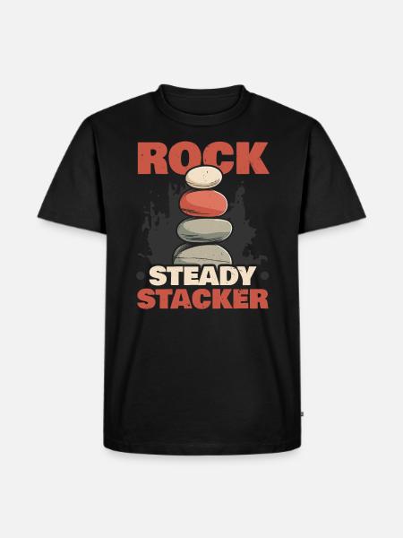 Steinstrumpf Steinstapler Felsausgleich - Männer Premium Bio T-Shirt - Schwarz