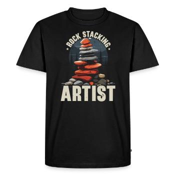 Rock Stocking Stone Stacker Rock Balancing - Men's Premium Organic T-Shirt - black - Front - Nico (187cm)
