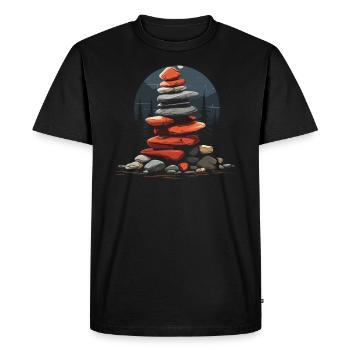 Rock Stocking Stone Stacker Rock Balancing - Men's Premium Organic T-Shirt - black - Front - Nico (187cm)