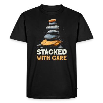 Rock Stocking Stone Stacker Rock Balancing - Men's Premium Organic T-Shirt - black - Front - Nico (187cm)