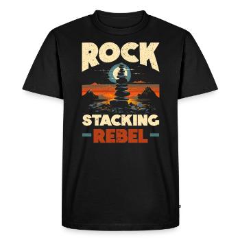 Rock Stocking Stone Stacker Rock Balancing - Men's Premium Organic T-Shirt - black - Front - Nico (187cm)