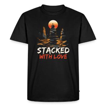 Rock Stocking Stone Stacker Rock Balancing - Men's Premium Organic T-Shirt - black - Front - Nico (187cm)