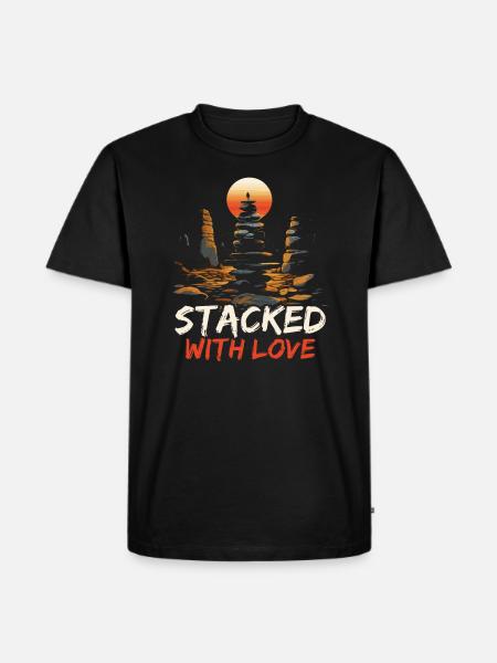 Steinstrumpf Steinstapler Felsausgleich - Männer Premium Bio T-Shirt - Schwarz